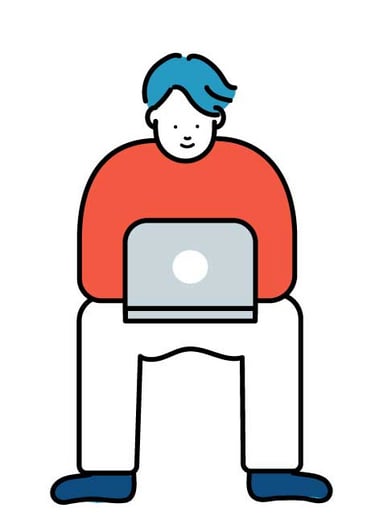 パソコンを利用する男性のイラスト